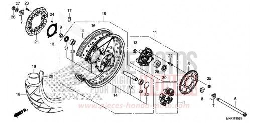 REAR WHEEL CRF1000A2J de 2018
